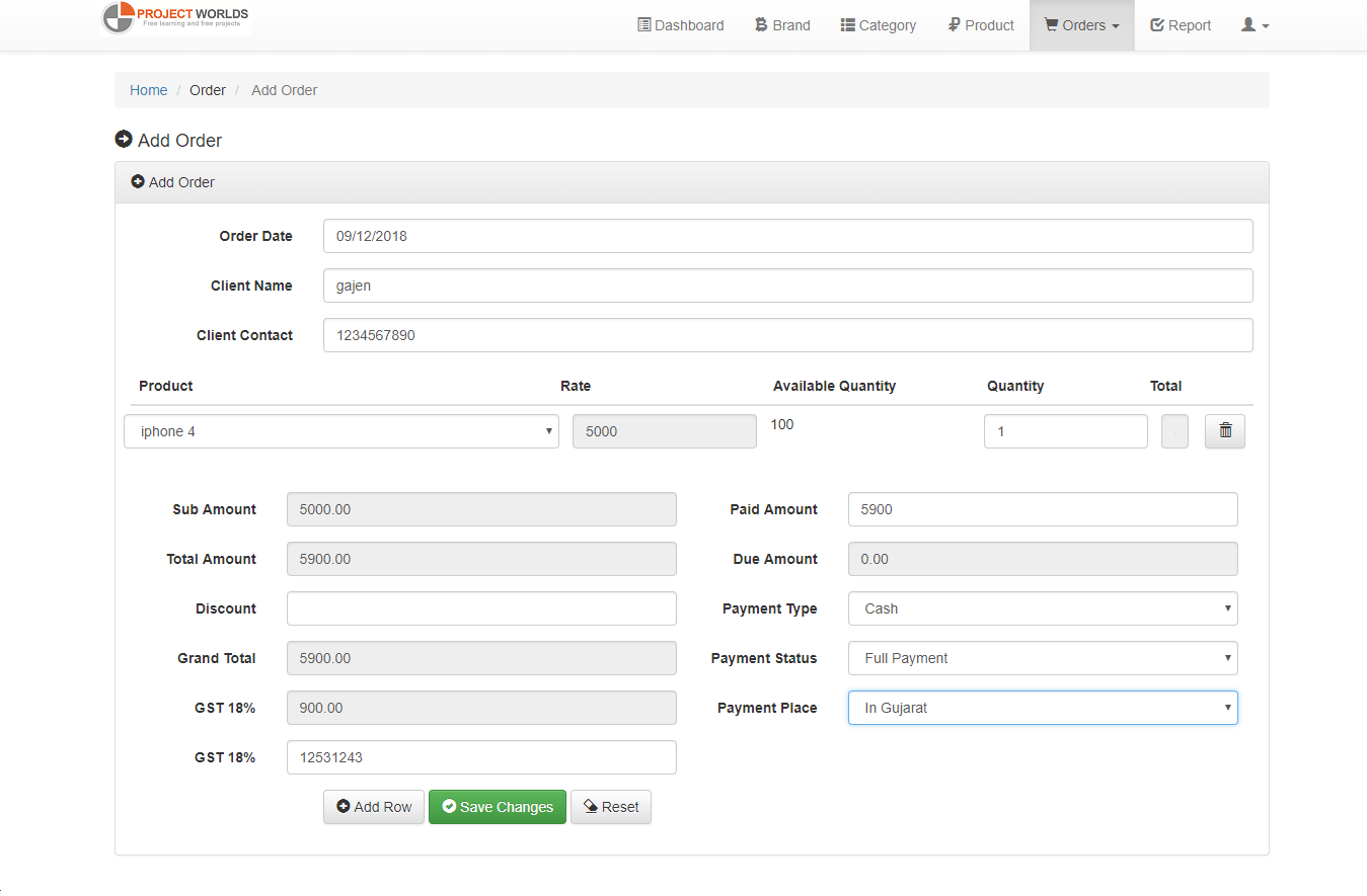 Order Billing Inventory System | Free Source Code, Projects & Tutorials