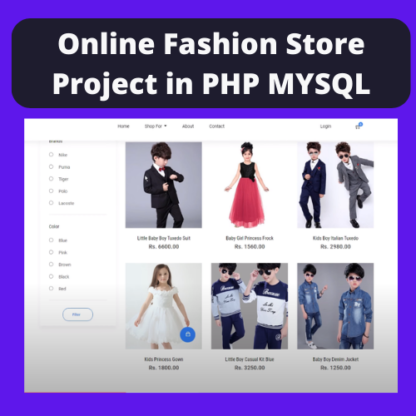 Online Fashion Store Project in PHP MYSQL
