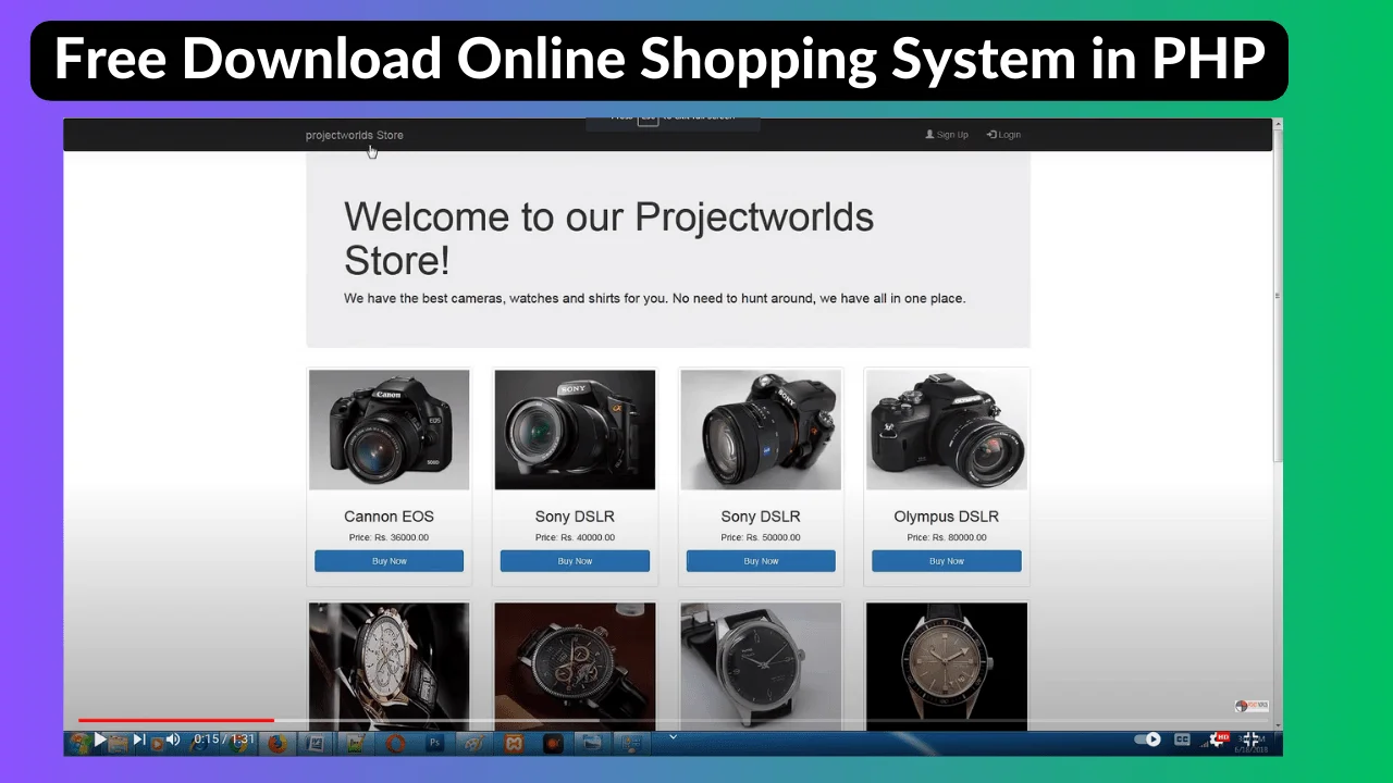 Free Download Online Shopping System in PHP